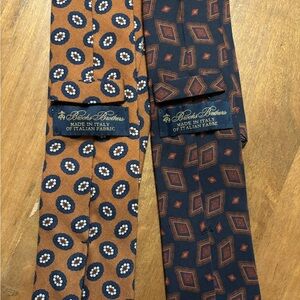 Brooks Brothers Italian Fabric Ties in Brown and Dark Blue